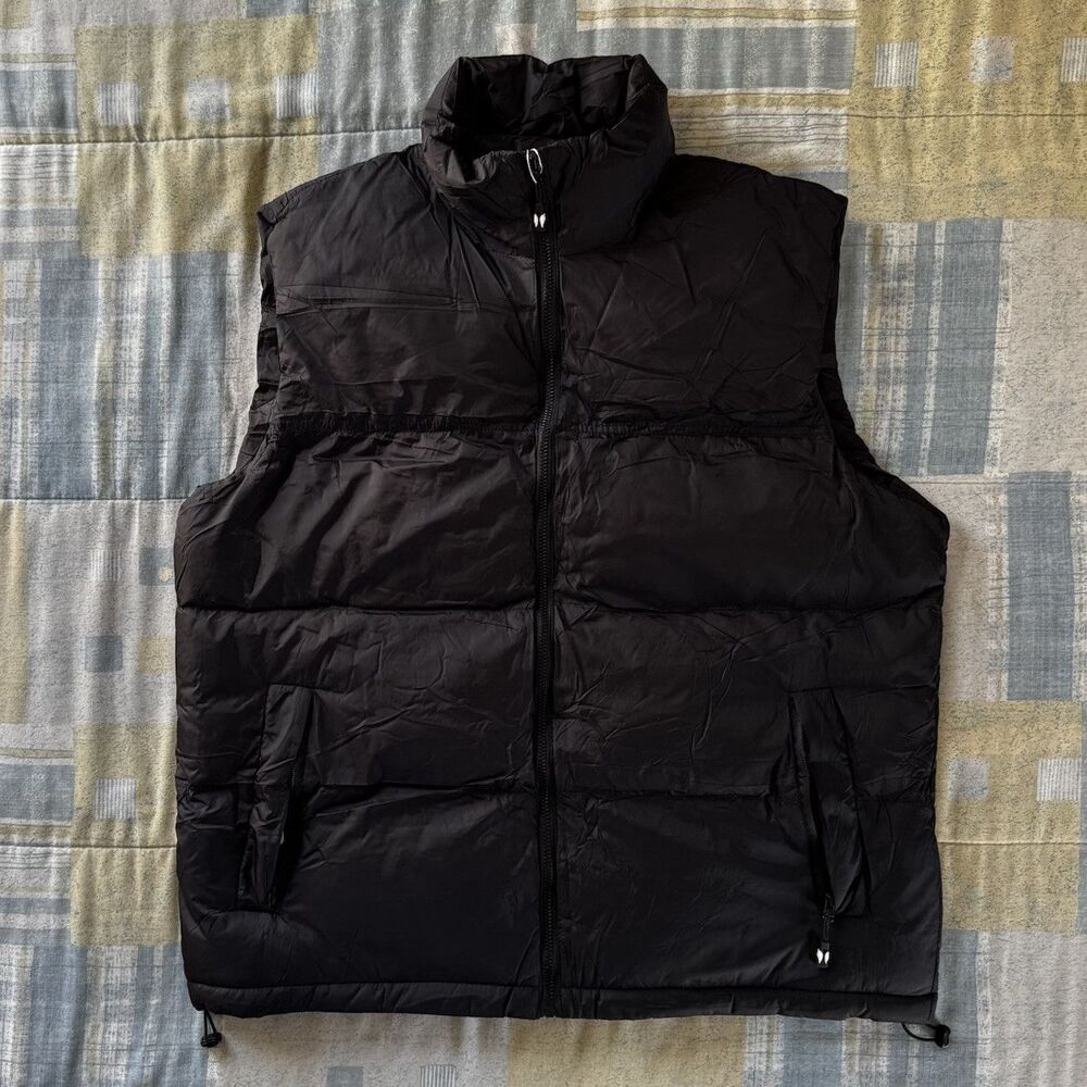 Flygo Puffer Vest Lightweight Winter Outdoor Vests Warm Stand Collar Zip Mens L